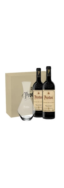Estuche 2 Botellas Protos Gran Reserva + Decantador Riedel Regalo
